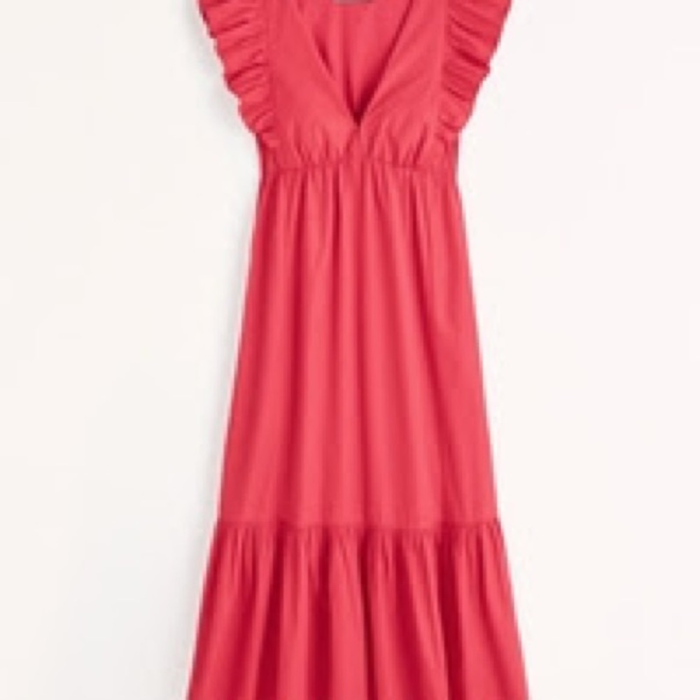 Elegant Red Ruffle Dress
